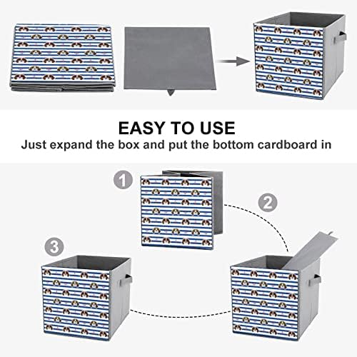 Бигл Куче Склопувачки Канти За Складирање Основи Преклопување Ткаенина Коцки За Складирање Организатор Кутии Со Рачки