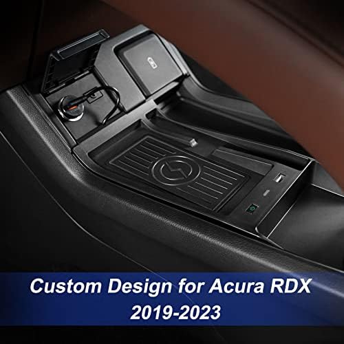 Carqiwireless безжичен полнач за телефон за Acura RDX 2019 2020 2021 2022 2023 Централна конзола, подлога за полнење за внатрешни работи за додатоци RDX