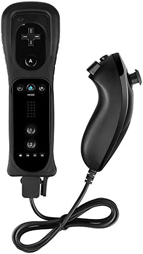Контролер за далечинска игра Hokyzam Wii Controller AD02 со силиконски случај и лента за зглобот за Nintendo Wii/Wii U-Black