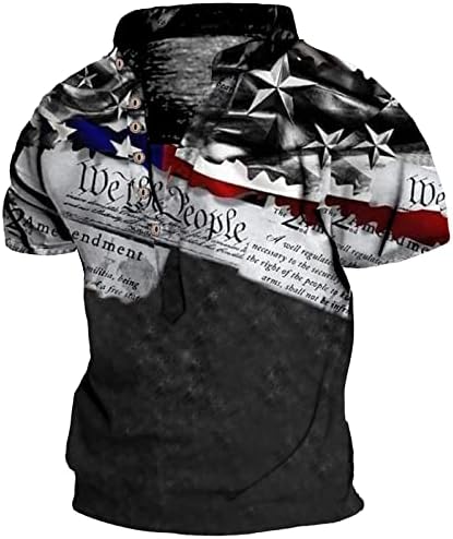 Bmisegm летни мажи кошули машки модни модни мода независност Ден на шорцеви со ракав знаме печатено густа маица со долг ракав