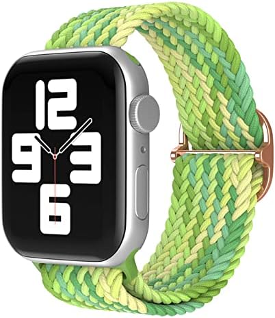 Платен опсег за часовници - Еластична соло јамка компатибилен за Apple Watch 7/6/SE/5/4/3/2/1, со прилагодлива тока, истегнат спортски