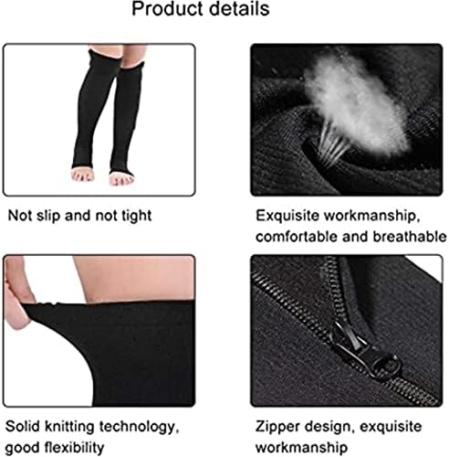 Cheeroyal 2 пакувања плус чорапи за компресија со големина со патент, високо ниво на колено 15-20 mmhg чорапи за жени мажи, отворени