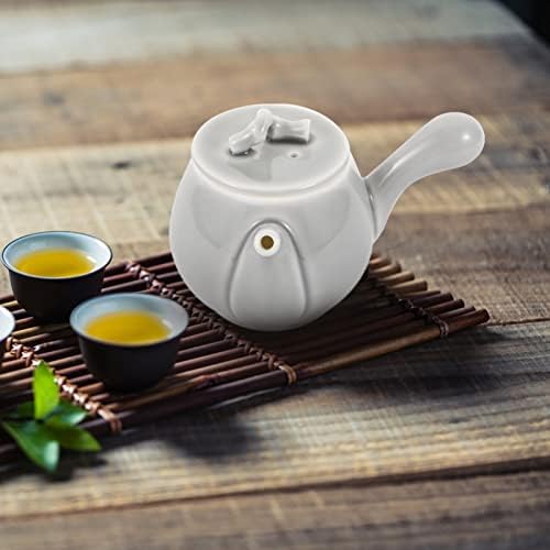 Стаклен чај чај чај керамички јапонски котел со странична рачка чајник рачно изработен глинен чајник класичен сад за чај топла вода тенџере