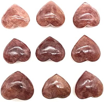 Ruitaiqin shitu 1pc природна црвена јагода срце loveубов во форма на кварц кристал реики лековити камен DIY природни камења и минерали