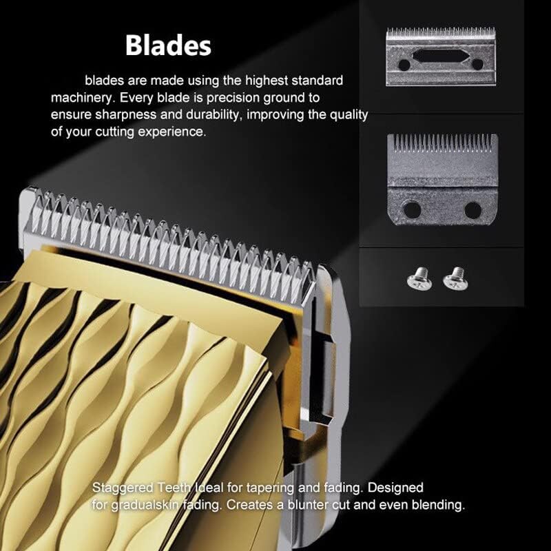 Бербер ножици за коса клипери за мажи, професионален полнење на косата Клипер Барбер мажи прилагодување салон машина машина за