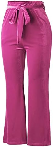 Јога панталони од Дсодан Флеј за жени обични дами цврста боја разгалена со висока половината еластична широка панталони со џебови со