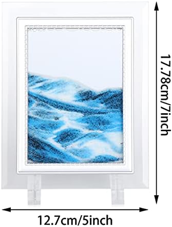 DLVKHKL 3D Sandscape Подвижен песок со слика со течен пејзаж Сликање стакло фото биро украси прикажани песочни движење уметност уметност