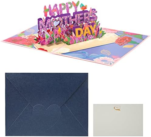 Среќен ден на мајките, се појавува картичка, 3Д стерео честитка за Денот на мајката со белешка картичка и плик цвет тематски подароци