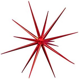 Божиќна starвезда украс пластична висечка декорација на забави за забави за одмор - црвено - 24in
