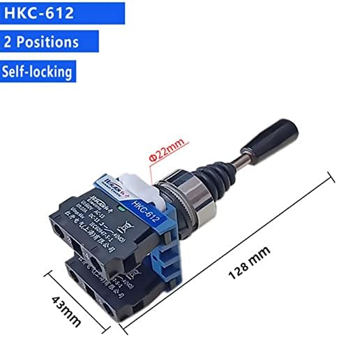 1 парчиња HKC 22мм џојстик прекинувач Моментен монолевер крст-рокер мајстор прекинувач 2/4-насочен само-ресед самостојно заклучување