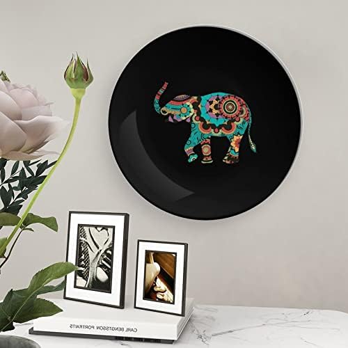 Индиски слон коска Кина Декоративна плоча со стојат домашни плочи за десертни плочи за домаќинство Подарок 8инч