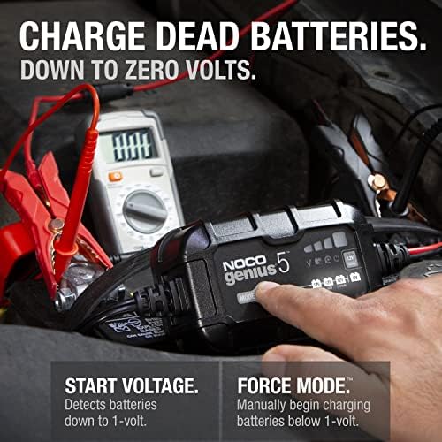 Noco Genius5, 5A Smart Car Battery Charger, 6V и 12V автомобилски полнач, одржувач на батерии, полнач за трикови, полнач за плови