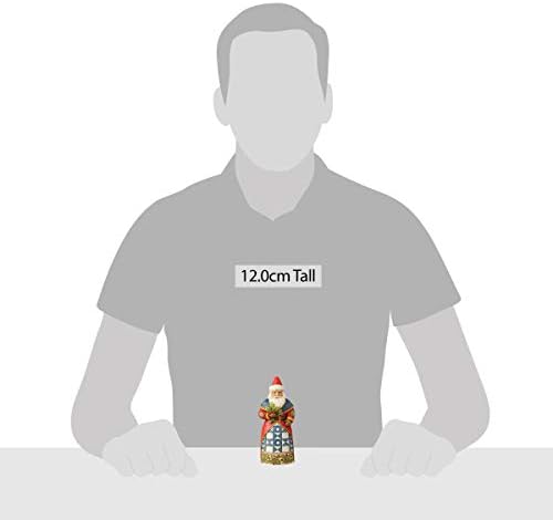 Enesco Jim Shore Heartwood Creek Santa со холи виси украс, 4,72 инчи, повеќебојни