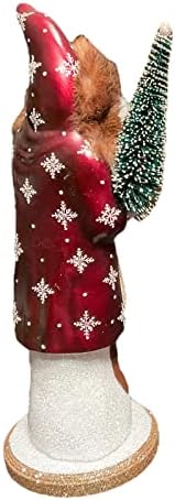 Компанија за трговија со врвни врвови Ино Шалер Голем бургундски Дедо Мраз со снегулка палто германско маче за хартија