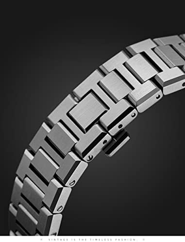 Случајот со лента од не'рѓосувачки челик Aemall за модификација на опсегот на Apple Watch 45mm 44mm 41mm Метал мод комплет поставен за iWatch