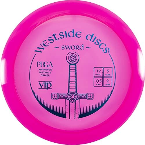 Дискови на Вестсајд ВИП меч диск за голф | Корисник пријателски и контролиран диск за голф диск | Возач на директно летање | 170g плус | Бојата