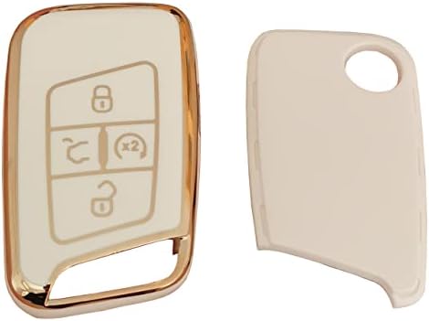 Qixiubia за Volkswagen Key Fob Cover Coverless без клучен клуч за далечински паметни клучеви FOB Shell со клуч за клучеви за VW