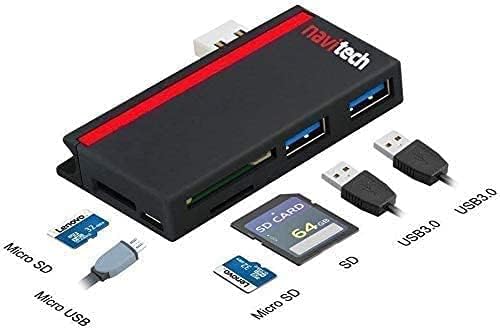 Навитех 2 во 1 ЛАПТОП/Таблет USB 3.0/2.0 Hub Адаптер/Микро USB Влез со Читач НА Sd/Micro SD Картички Компатибилен Со KUU YOBOOK