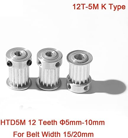 Професионална 12 T HTD 5M Синхрона макара, Боре 5/6/6/6.35/7/8/10mm за ширина 15/20mm HTD5M Времето на ремените за време