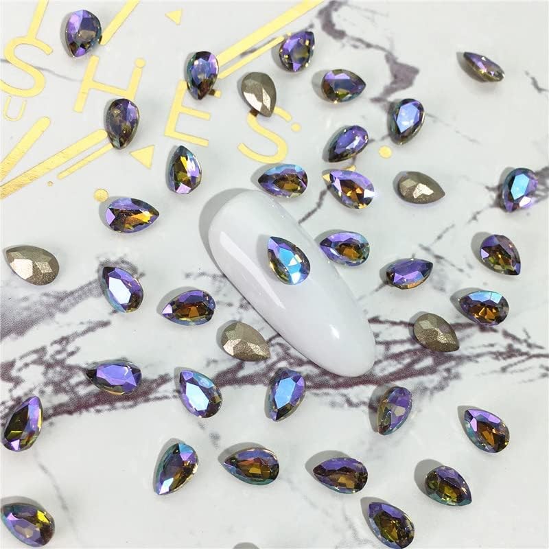Прекрасен кристал AB rhinestone 3D сјајни стакло дијамантски скапоцени камења за декорација на уметност со нокти Мешани големини -