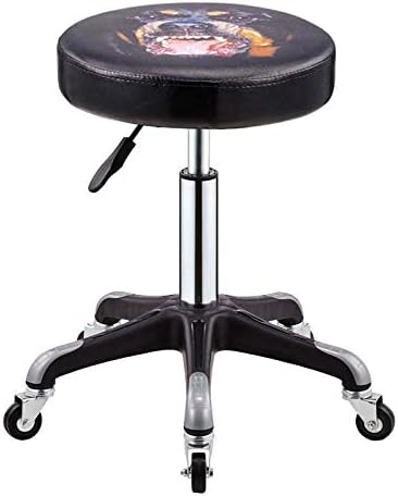 Килими столче за работна маса на тркалото ， столче за работилница со тибетски мастиф образец Синтетичко кожен седиште ， прилагодлива