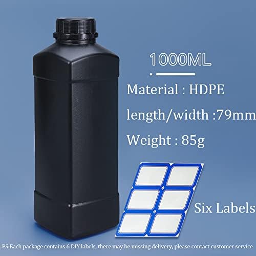 Fuyunohi 3x1L HDPE Темна Соба Хемиски Шишиња За Складирање Квадратни Течни Контејнери Шише Антиоксидација Складирање Филм Фото Развој