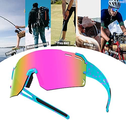 ТОТОСАЛ Анти-УВ Спортски Поларизирани Очила За Сонце за мажи и жени, Очила За Сонце Во Стилот На Вајперс, возење, трчање, пешачење,