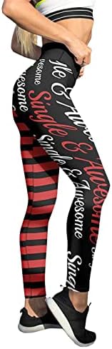 Iius Valentines Day Healsенски женски loveубов печати со висока половината јога, кои трчаат хеланки меки четкани атлетски панталони за теретани