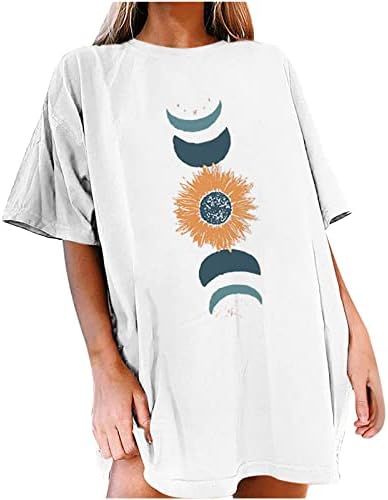 Моден краток ракав памучен екипаж графички викторијански лабав вклопат бренд врвна кошула за женски маички есен лето женски