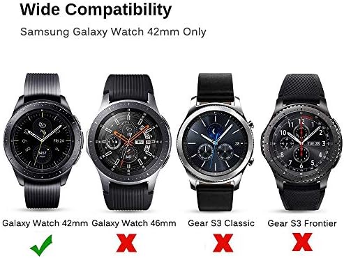 [2 + 1 пакет] Компатибилен за Samsung Galaxy Watch 42mm Cover Cover со заштитник на екранот, мека TPU обложена заштитна обвивка за браник +