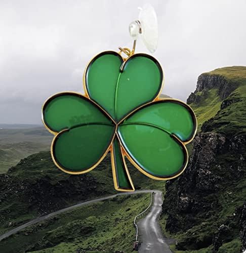 Подароци за подароци ShamRock Suncatcher Поставете ирска молитвена картичка за благослов и ирски лов на сонце