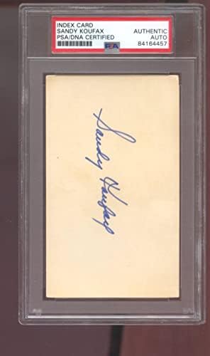 Sandy Koufax потпиша автограмиран автограм Auto PSA/DNA COA Бејзбол Индекс картичка - Автограмирани фотографии од MLB