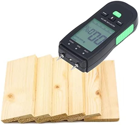 Мерач на влага од дрво, висока точност LCD дисплеј Професионален мерач на содржина на влага за тули wallидни гипс подови ормани