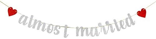 Сребрен сјај Скоро оженет банер - украси за венчавки за венчавки - Ангажирање/Управа за декорација на забави за невестински туш