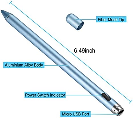 Активни пенкала за стилови за екрани на допир, 1,5мм фино точка за полнење дигитален молив капацитивно пенкало за фино точка стилистичко