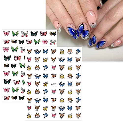 Jmeowio 12 чаршави налепници за уметност од пеперутка за нокти Декларации самолепливи pegatinas uñas шарени резерви за нокти за нокти дизајн