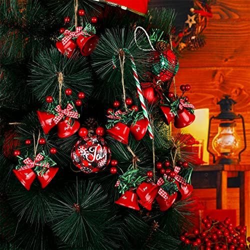 16 Парчиња Црвени Божиќни Ѕвона Метални Гроздобер Божиќни Ѕвона Украси Украси Со Радост Елка Виси Украс Ѕвона За Божиќ Празник Камин