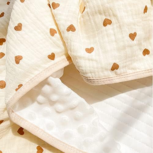 Бебе ќебиња за девојчиња момчиња супер мек двоен слој со испрекината поддршка, елегантно ќебе за примање со муслин пред 39 x 43 инчи