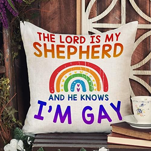 Господ е мојот овчар и тој знае дека сум геј фрлање перница за перници за перница, виножито гордост геј лезбејски ист пол ЛГБТК