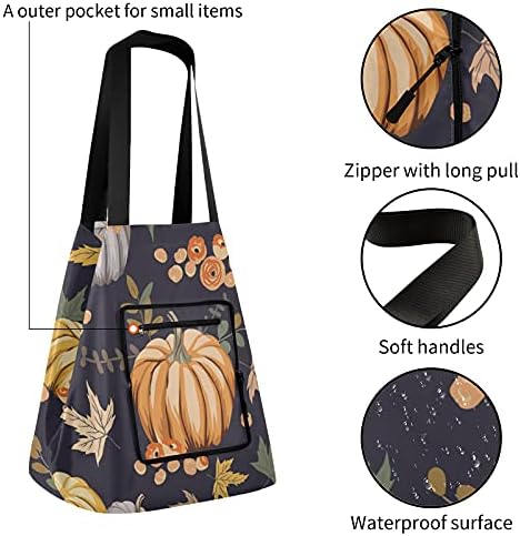 Есенска есен портокалови тикви Денот на благодарноста Денот на благодарноста преклопено рамо торбичка торба за еднократна употреба
