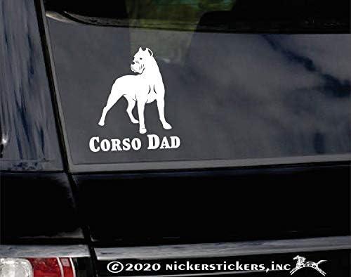 Корсо тато | CANE CORSO | Исечен | NickerStickers® винил | Италијански прозорец за кучиња Мастиф ДЕЦАЛ | Никерикерс