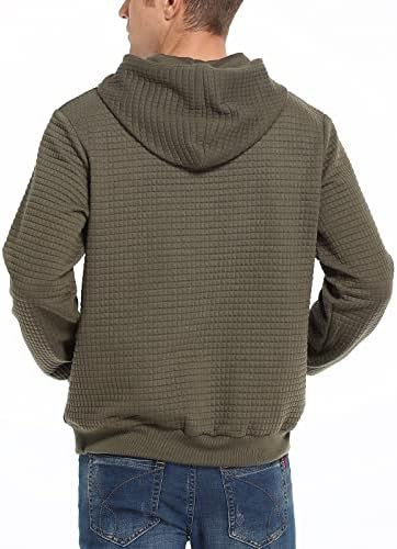 QShome Hoodie за машки лесен тренинг со качулка, атлетска маичка за џеб, атлетски моден пуловер со џеб со џеб