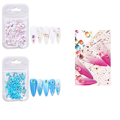 600 парчиња/2 торби градиент бонбони бои за тркалезно стакло кристално монистра 3Д нокти Арт Риџонс Додатоци за нокти