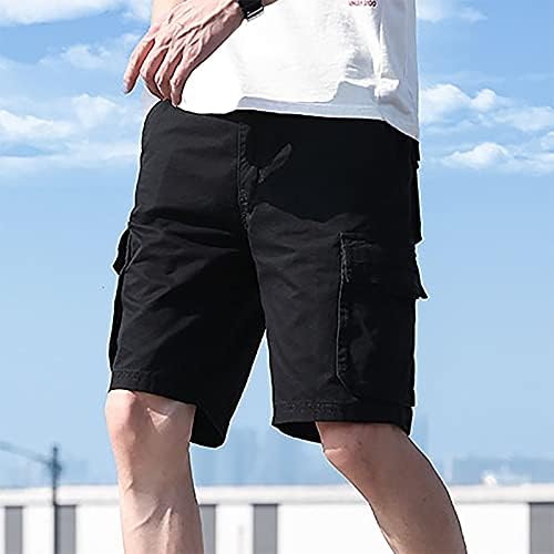 Овермална машка модна цврста боја Работа со панталони со панталони памучни товари со панталони