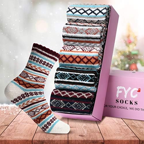 Fycенски чорапи зима - подароци за жени - топло густи меки волна чорапи Божиќни подароци чорапи пријатни чорапи на екипажот