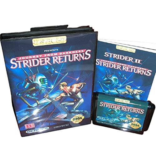 Адити Стридер 2 - Штрајдер ја враќа нас капакот со кутија и прирачник за Sega Megadrive Genesis Video Game Console 16 бит MD картичка