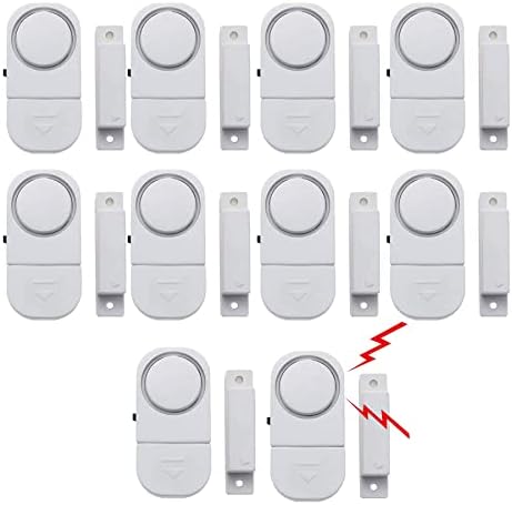 10 Пакет Аларм За Прозорец На Вратата, Сензор За Предупредување За Магнетни Провалници Со Батерии, Гласни Аларми За Врата За Безбедност