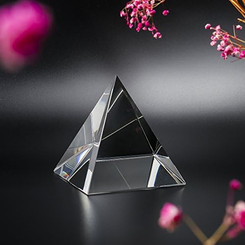 H&D Hyaline & Dora 4.3 H Голема чиста кристална пирамида хартија со кутија за подароци за просперитет