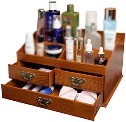 ЈИДКМ Дрвена Кутија За Складирање За Производи За Убавина За Уредно И Организирано Складирање На Алатки За Шминка, Мали Додатоци