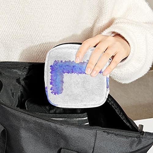 Оријукан санитарна торба за складирање на салфетка, торба за преносен период за жени, чаша, пурпурна цветна буква l